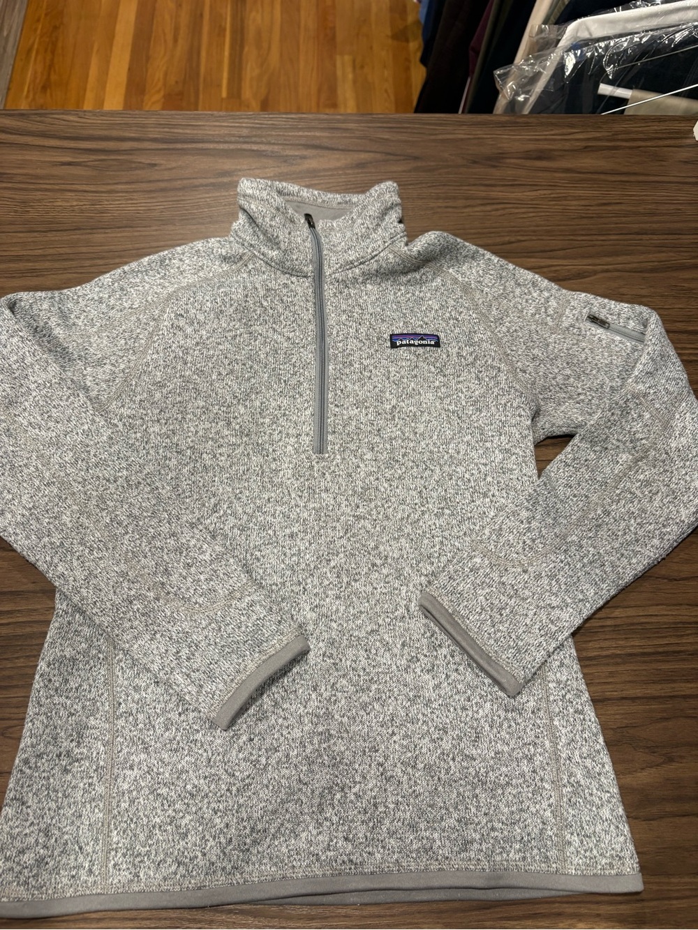 Patagonia Heather Gray Women’s Quarter-Zip Turtleneck Sweater